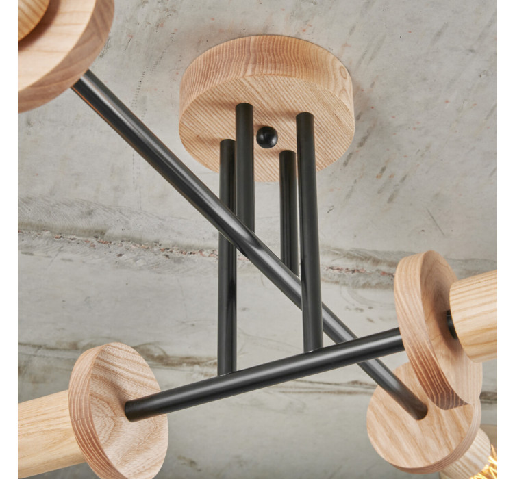 Люстра Topaz Black с деревянными элементами4